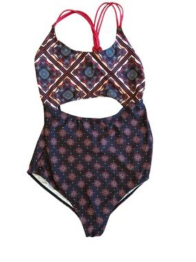 Minkpink Made Red Black Cutout 1 Piece Swimsuit XL